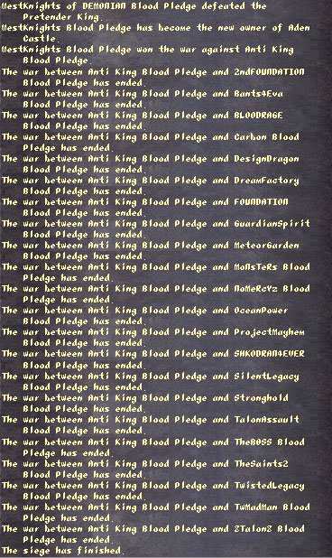 Westknights wins first Aden Castle Siege (Lineage: The Bloodpledge)